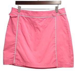 Dockers Golf Real Wrap Skirt Pink and White 97% Cotton 3% Spandex Size 12